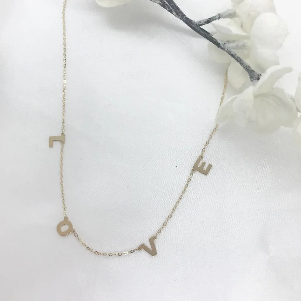 10k Gold LOVE Charm Necklace