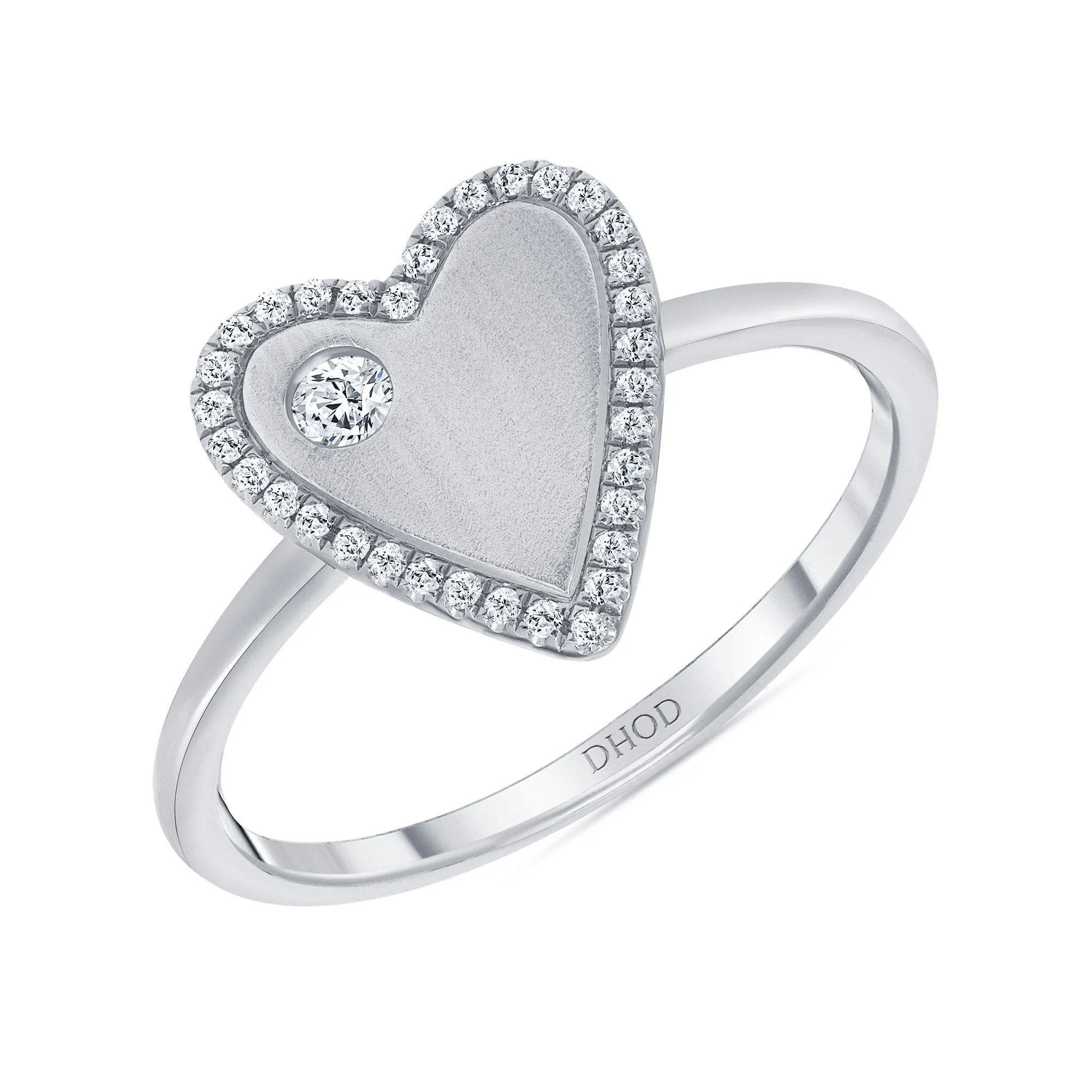 14K Gold Heart Shape Ring with Diamond