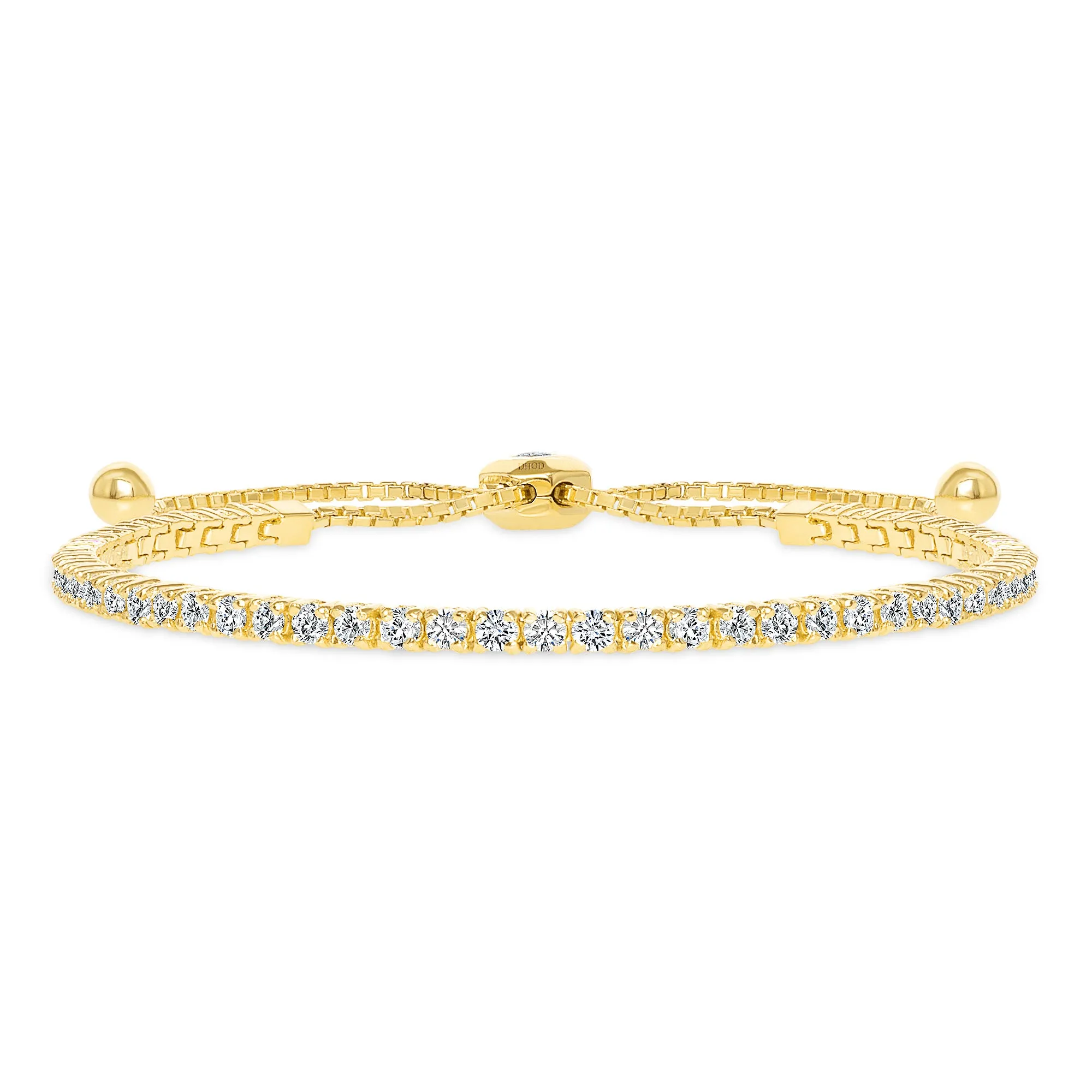 14K Gold Medium Adjustable Diamond Tennis  Bracelet