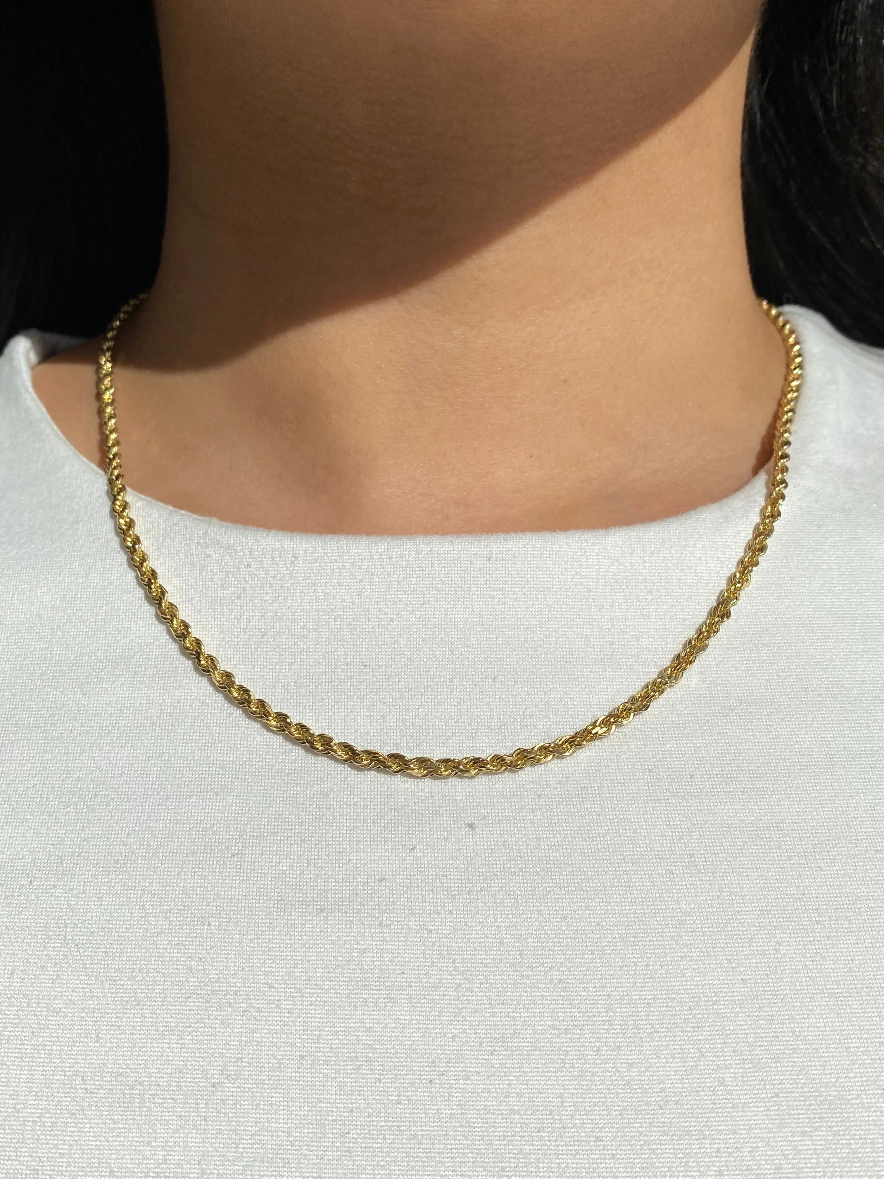 14K Yellow Gold Solid 2.70MM Rope Chain