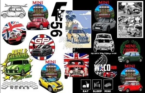 20 Mini Cooper Classics Designs Bundle PNG