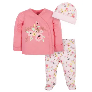 3-Piece Baby Girls Love You Take-Me-Home Set