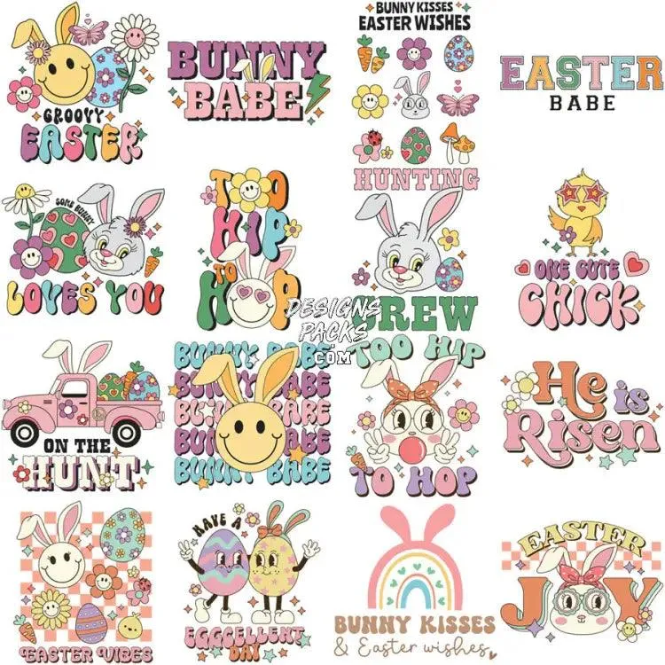 46 Mixed Easter Day Designs Bundle PNG