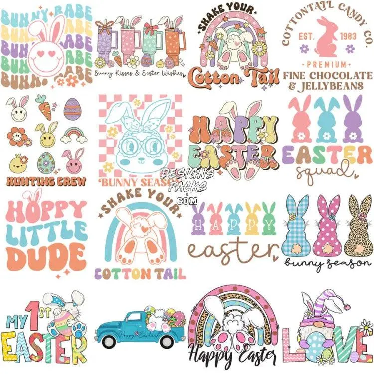 46 Mixed Easter Day Designs Bundle PNG