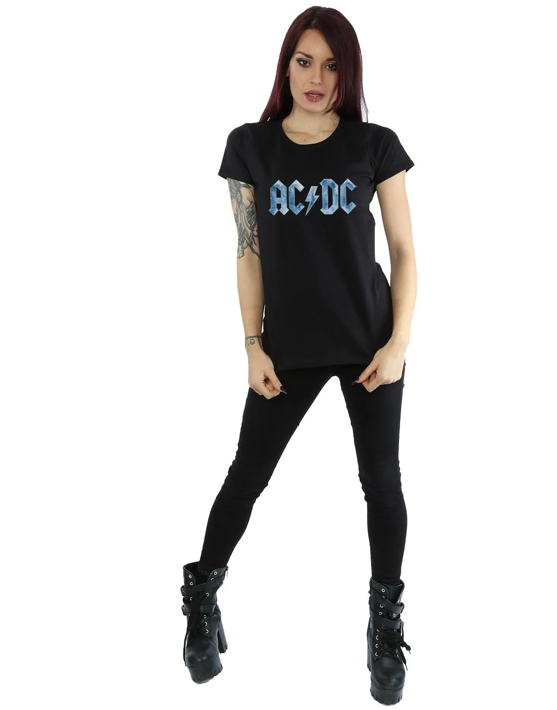 AC/DC Womens/Ladies Ice Logo Cotton T-Shirt