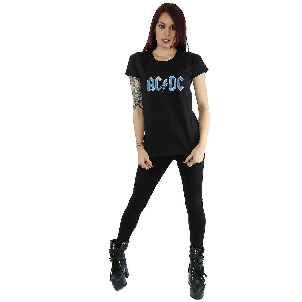 AC/DC Womens/Ladies Ice Logo Cotton T-Shirt