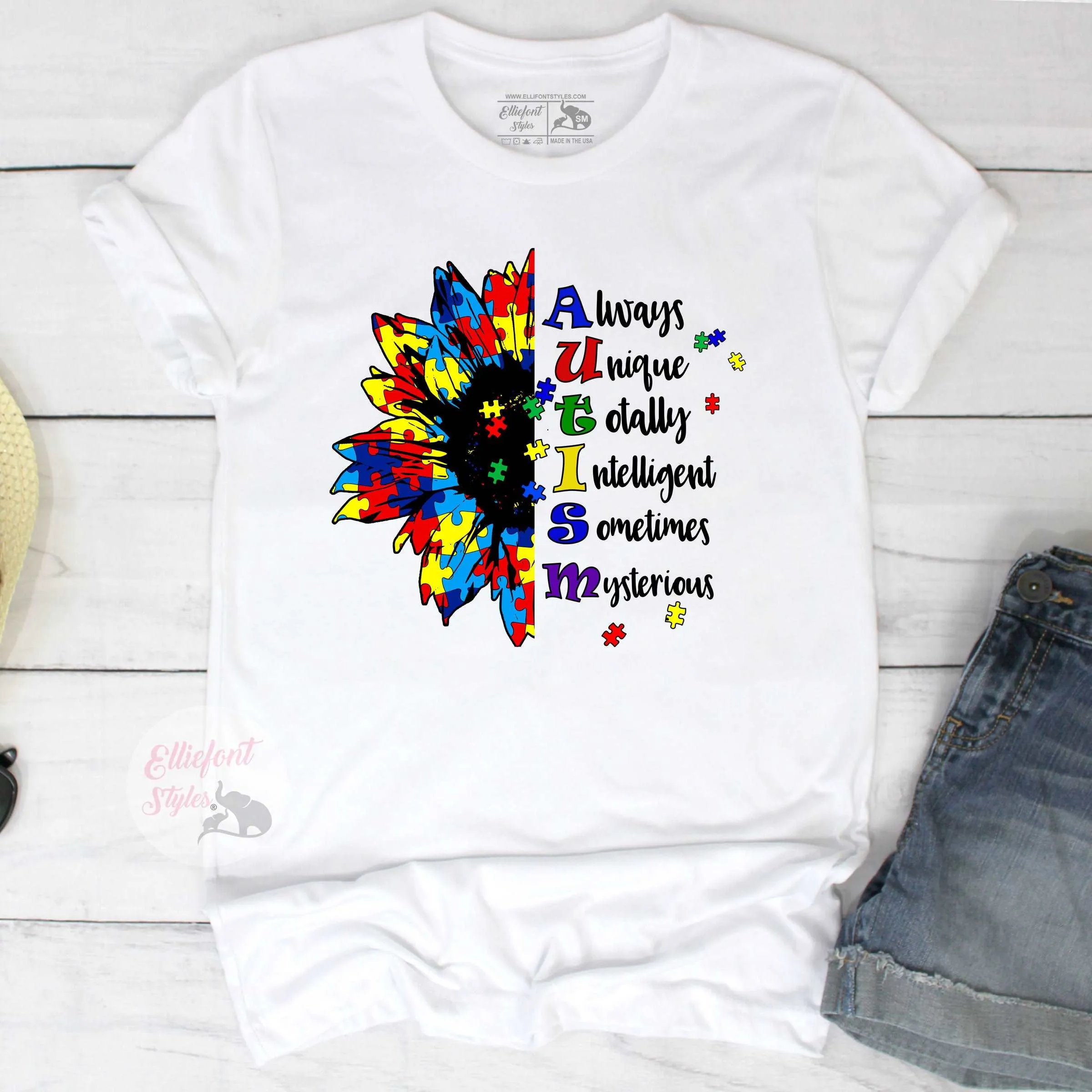 Autism Awareness T-Shirt Sunflower