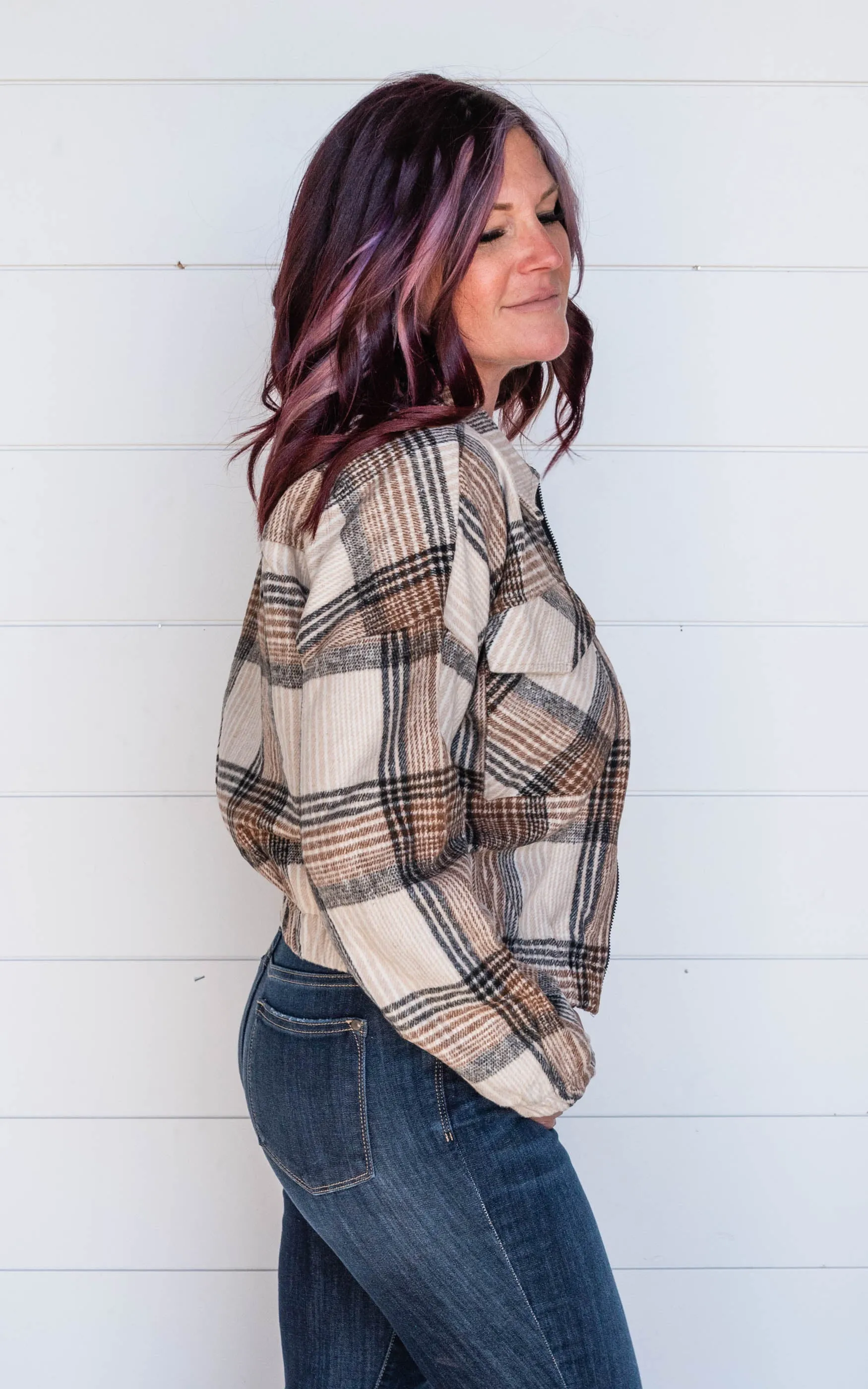 Autumn Skies Plaid Jacket