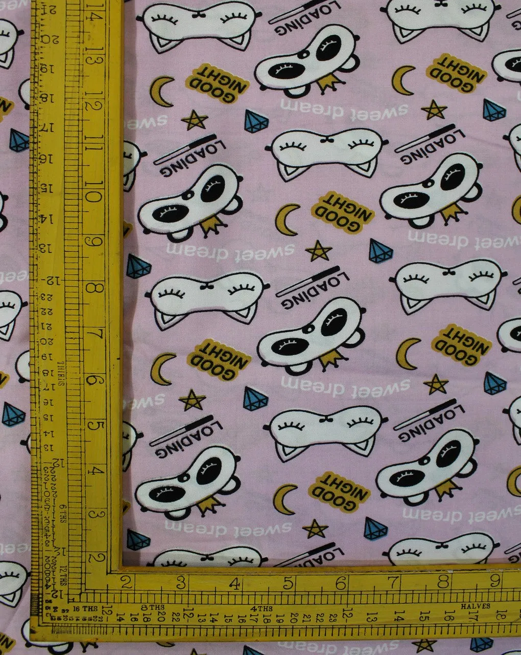 Baby Pink And Multicolor Kids Print Rayon Fabric