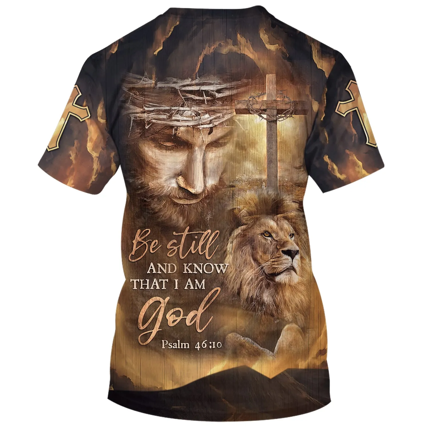 Be Still And Know That I Am God Shirts - Jesus And The Lion 3d Shirts - Christian T Shirts For Men And Women