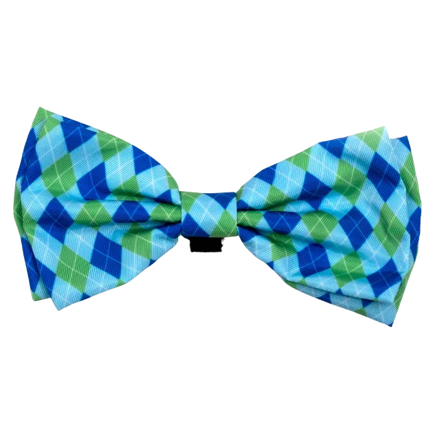 Bow Tie | Preppy Argyle Blue