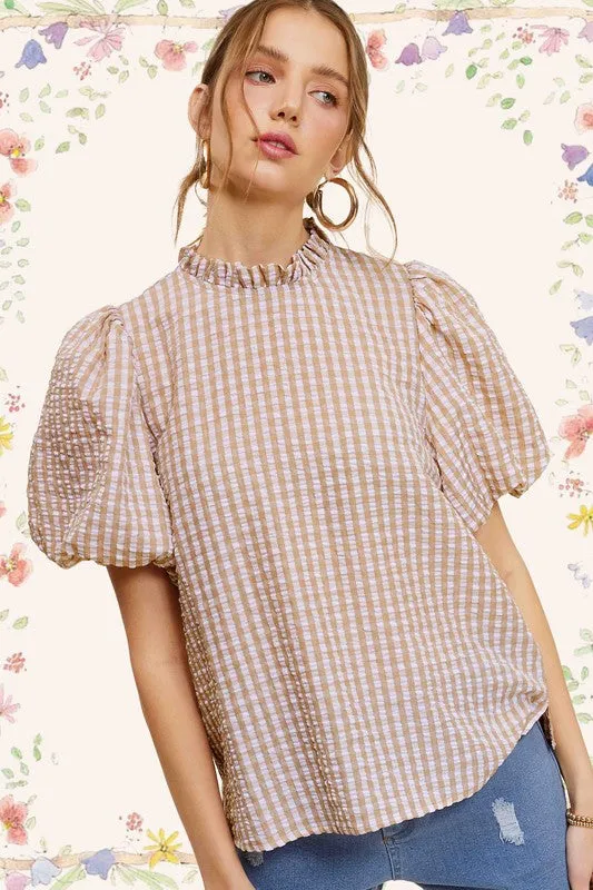 Brooke Gingham Print Top