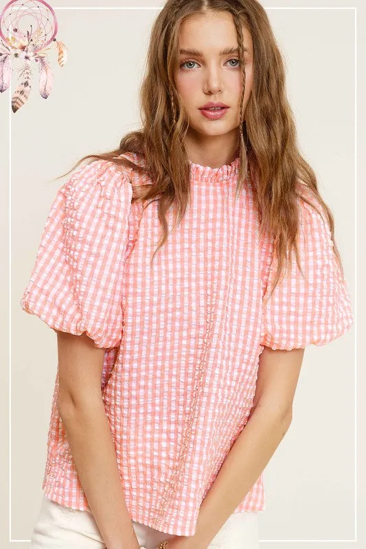 Brooke Gingham Print Top