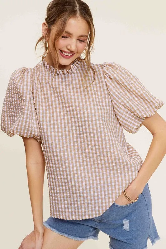 Brooke Gingham Print Top