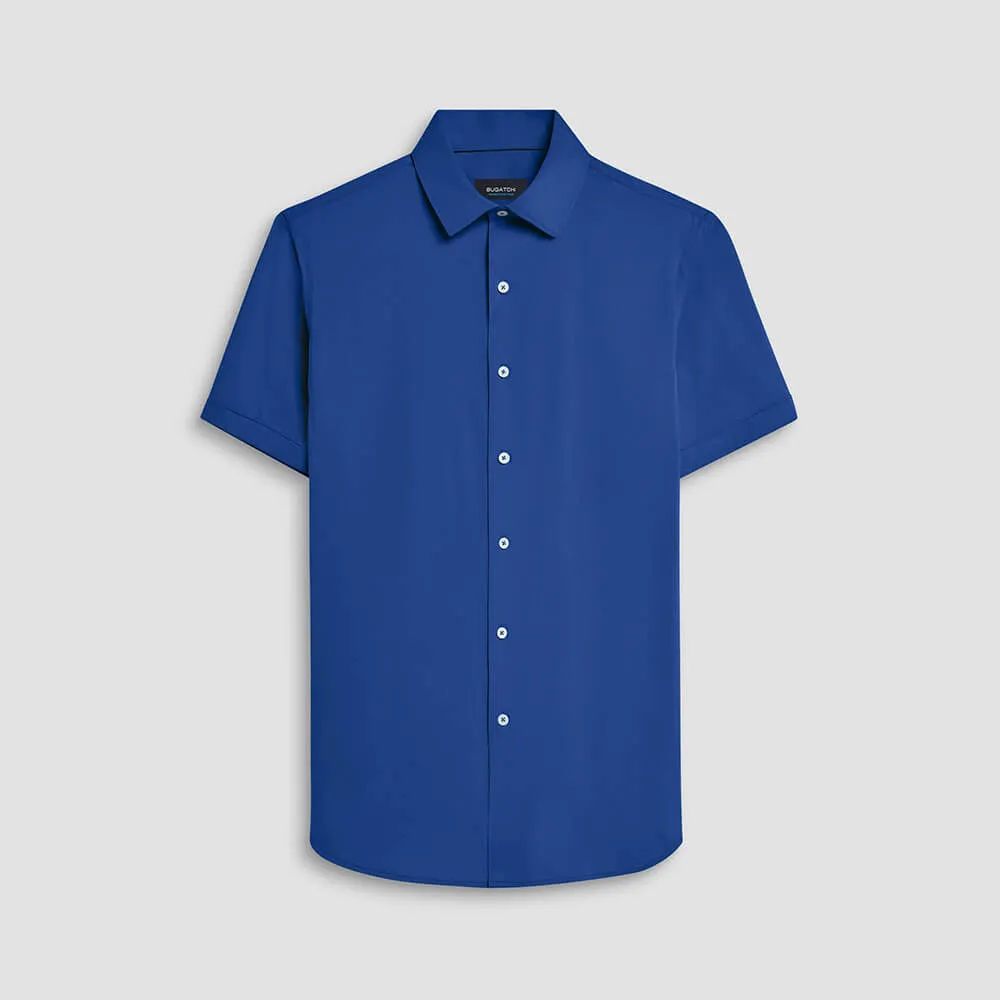 Bugatchi Ooohcotton Miles Short Sleeve Sport Shirt - Classic Blue