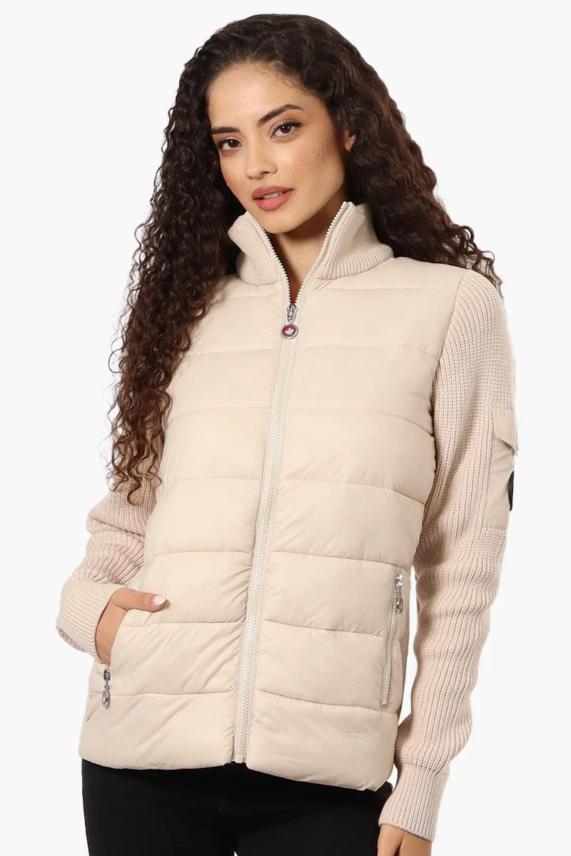 Canada Weather Gear Sweater Knit Polyfill Lightweight Jacket - Cream