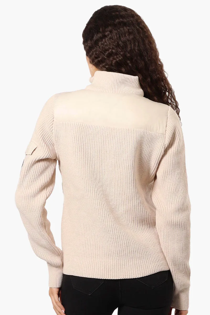 Canada Weather Gear Sweater Knit Polyfill Lightweight Jacket - Cream