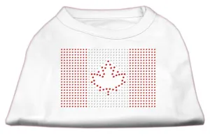 Canadian Flag Rhinestone Shirts White S (10)