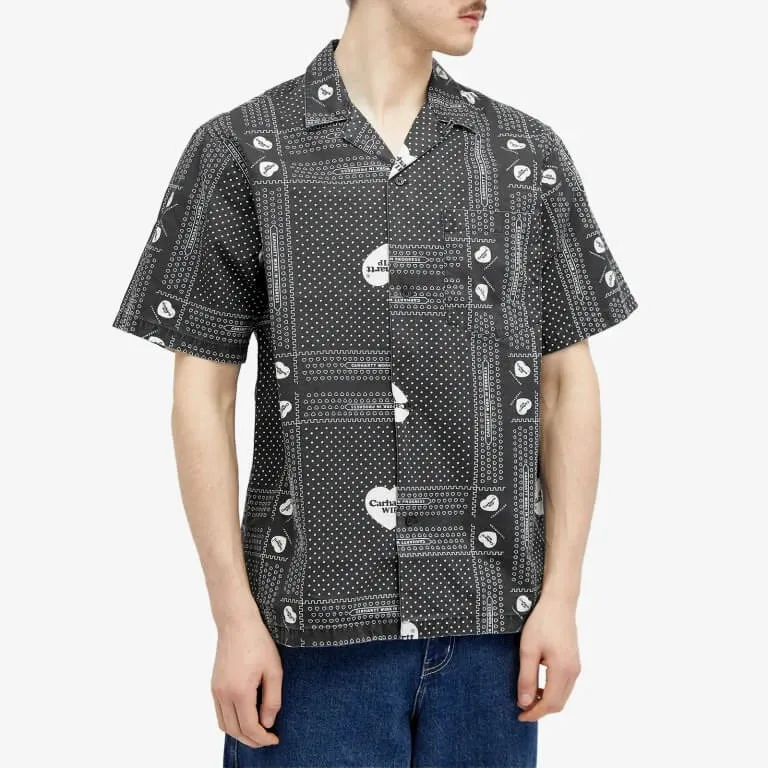 Carhartt Wip Heart Bandana Vacation Shirt, Black/White