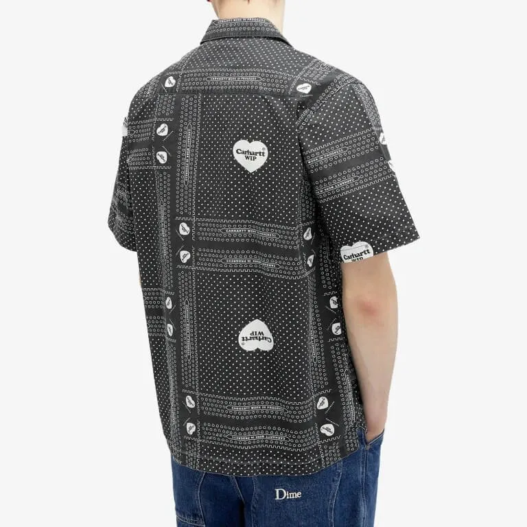 Carhartt Wip Heart Bandana Vacation Shirt, Black/White