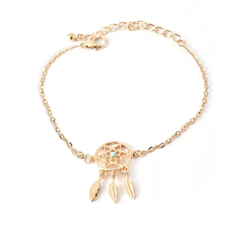 Charm Bracelet Bunch - Dreamcatcher - Gold - Set of 4