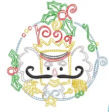 Christmas Nutcracker Bean Stitch Embroidery design