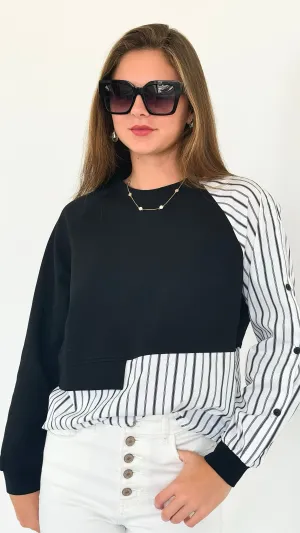 Contrast Harmony Patchwork Top