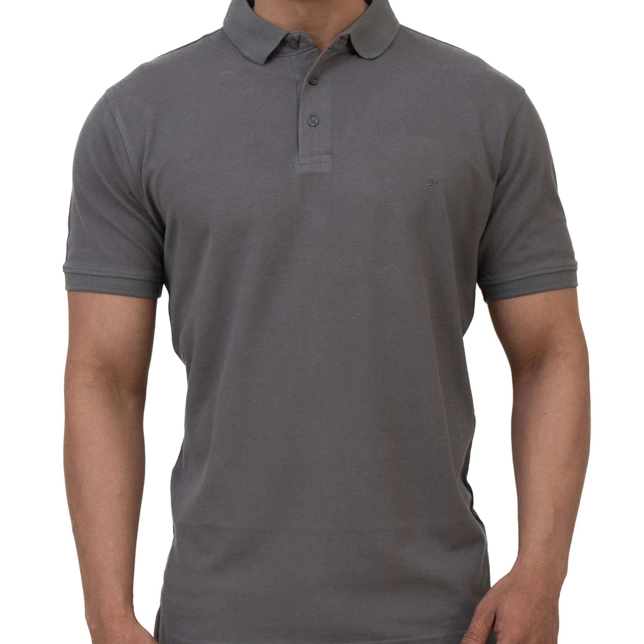 Cotstyle Cotton Fabrics Polo Short Length Plain Half Sleeve Casual & Daily Wear Men's T Shirts - Pack of 1 - Smoked Pearl Colour