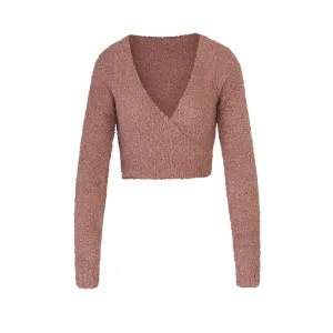 COZY KNIT WRAP TOP | ROSE CLAY