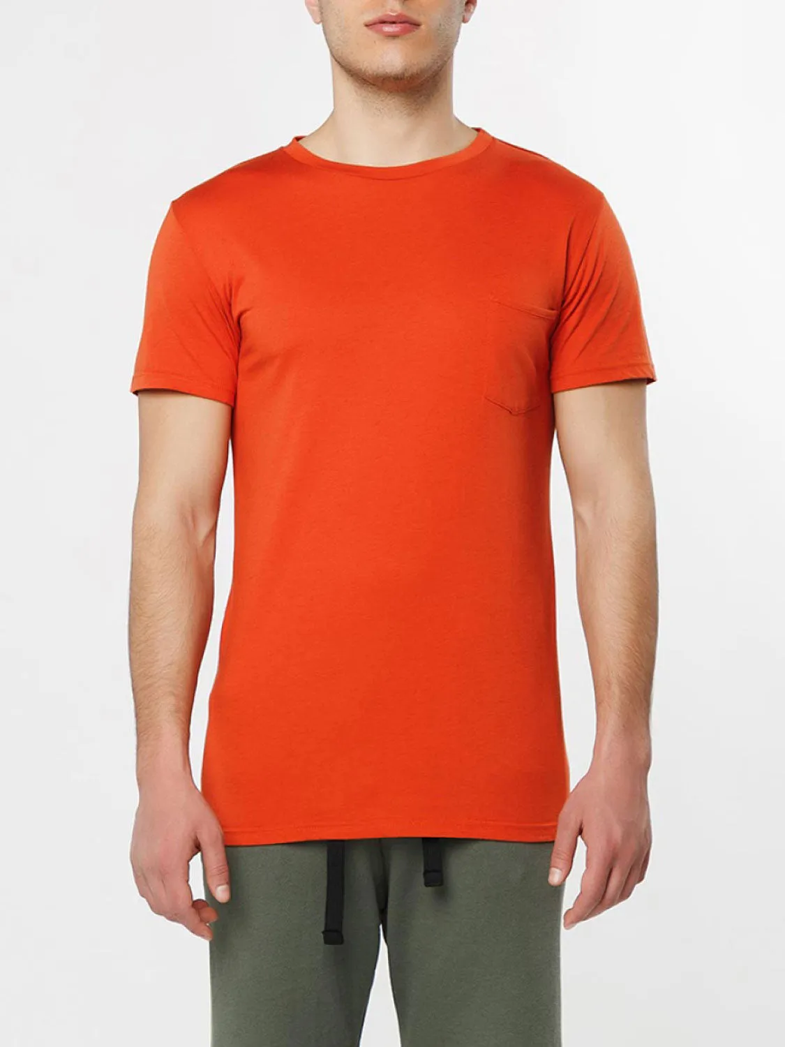 Crew Neck Modal-Blend Pocket T-shirt Basketball