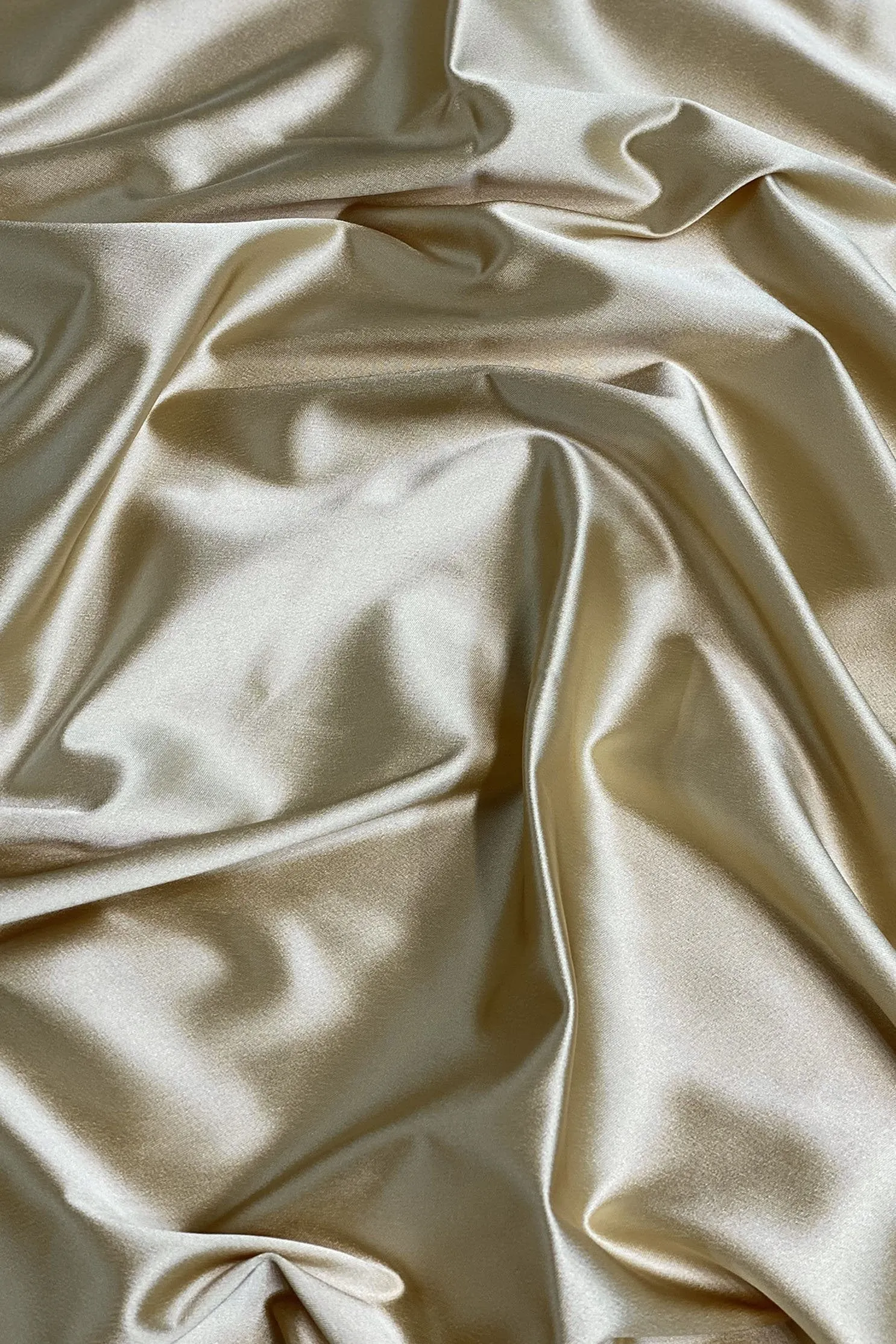 Croissant/Beige Italian Stretch Satin Fabric