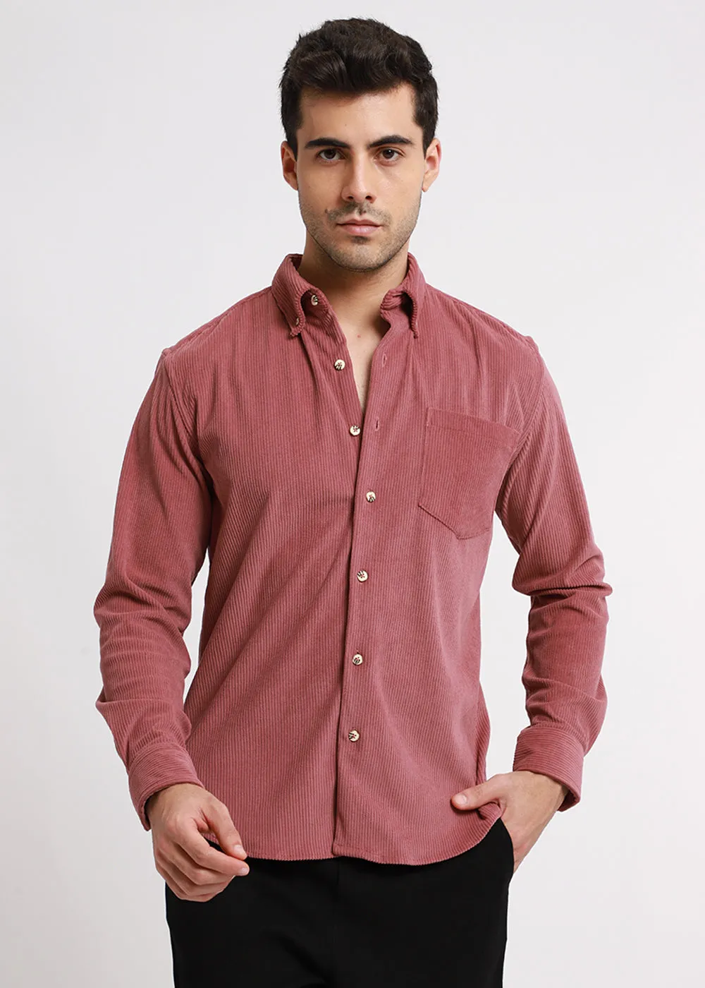 Dark Peach Corduroy Shirt