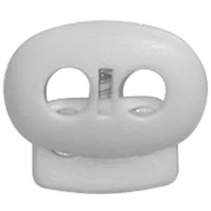 ELAN Cord Stop - 2 Hole - White -2 pcs