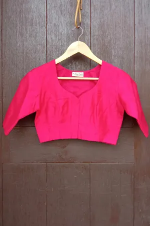 Electrified Pink Dupion Silk Blouse