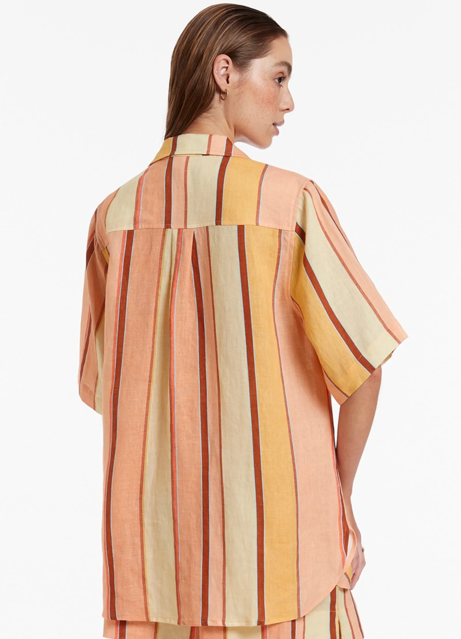 Fira Stripe Short Sleeve Shirt - Marigold