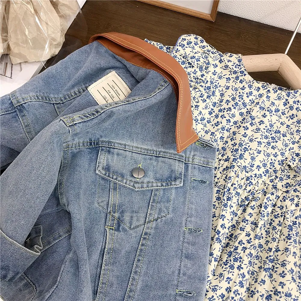 Floral Dress & Denim Jacket Set