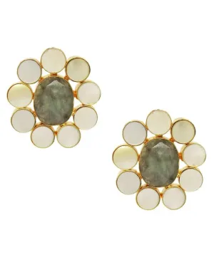 Floral Labradorite Studs