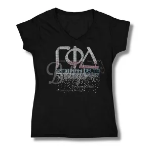 Gamma Phi Delta ΓΦΔ "Rain" Rhinestone Printed T-Shirt