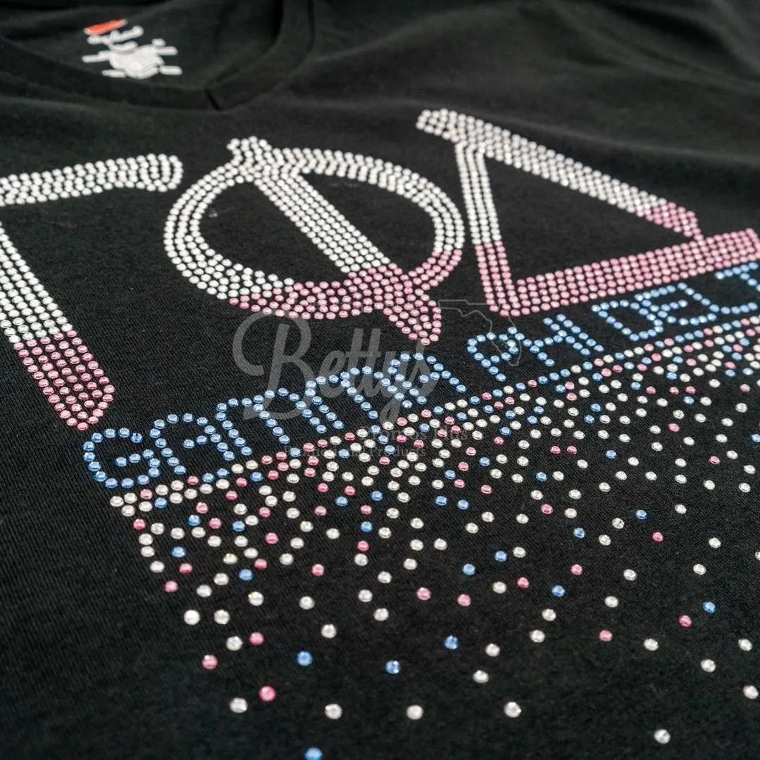 Gamma Phi Delta ΓΦΔ "Rain" Rhinestone Printed T-Shirt