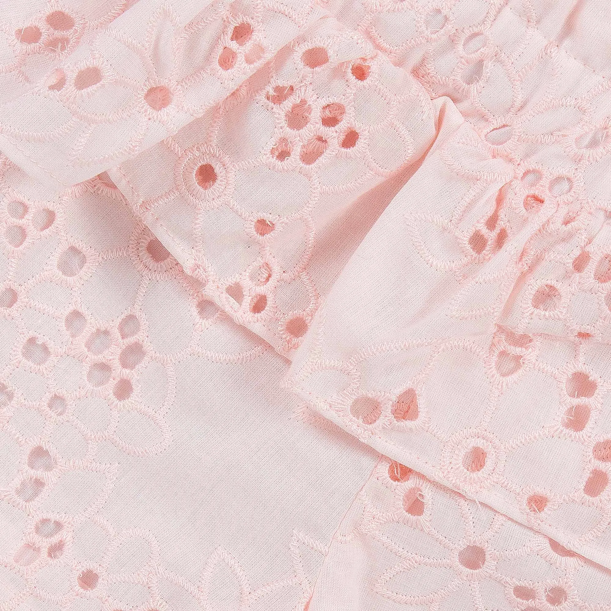 Girls Pink Broderie Anglaise Set