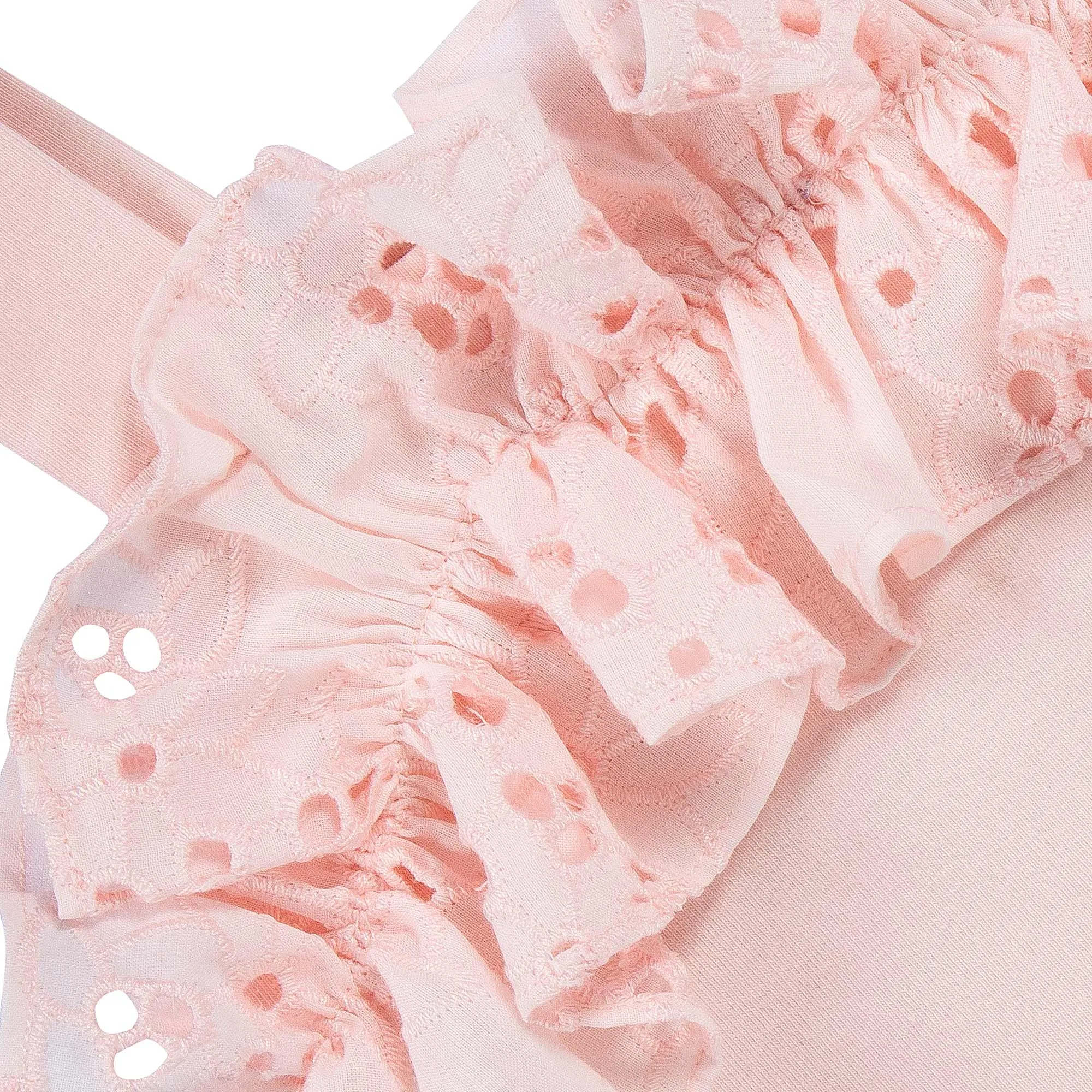 Girls Pink Broderie Anglaise Set