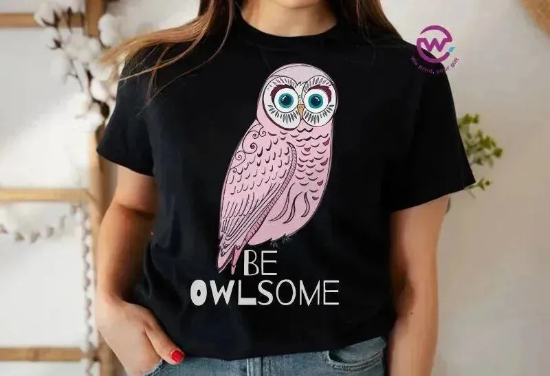 Half sleeve T-shirt- Owl-B