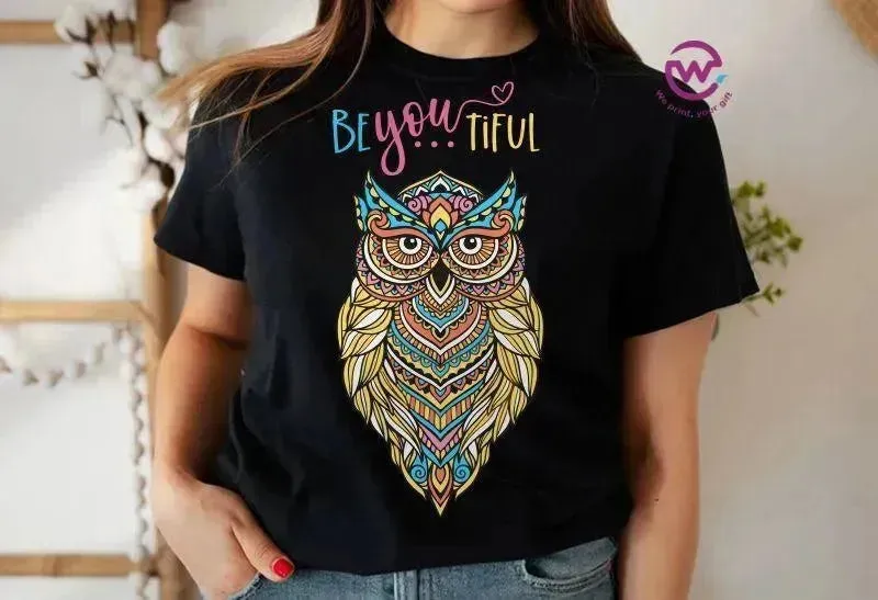 Half sleeve T-shirt- Owl-B