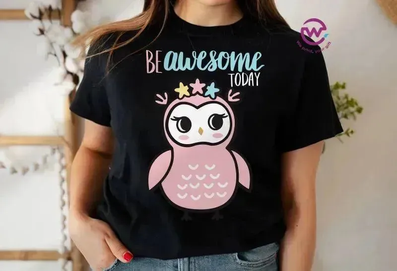 Half sleeve T-shirt- Owl-B