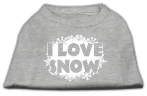 I Love Snow Screenprint Shirts Grey XXL (18)