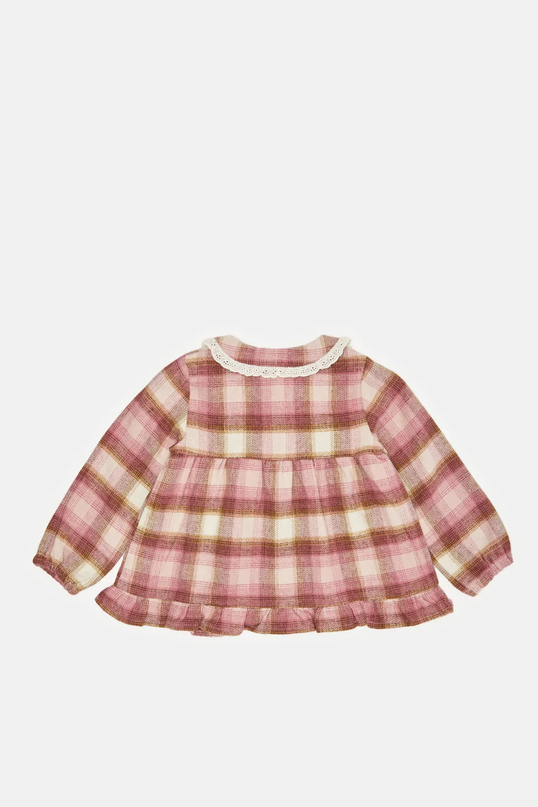 Infant Girls Pink Checkered Blouse