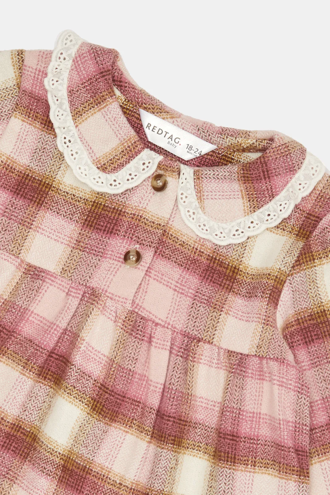 Infant Girls Pink Checkered Blouse