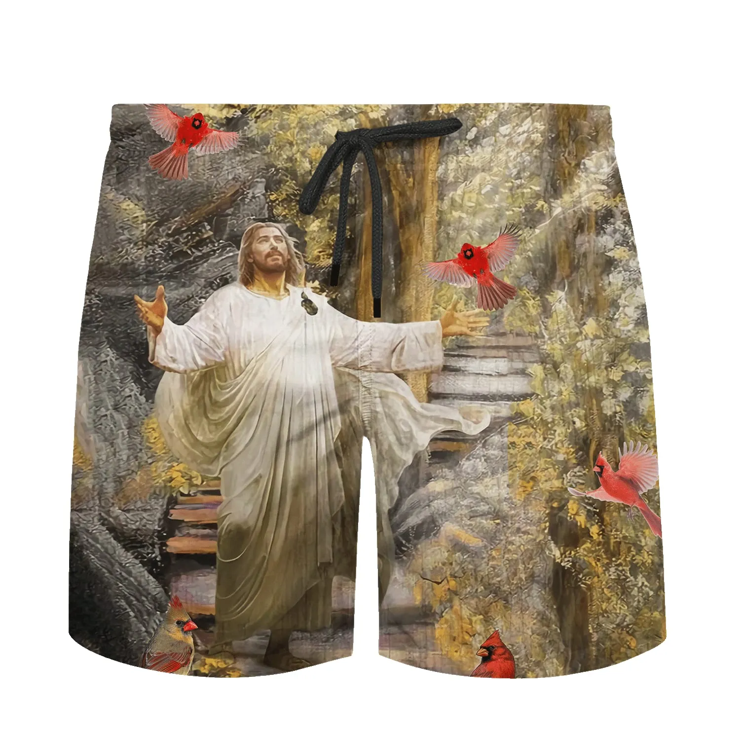 Jesus And Cardinal 3d All Over Print Shirt - Christian 3d Shirts For Men Women