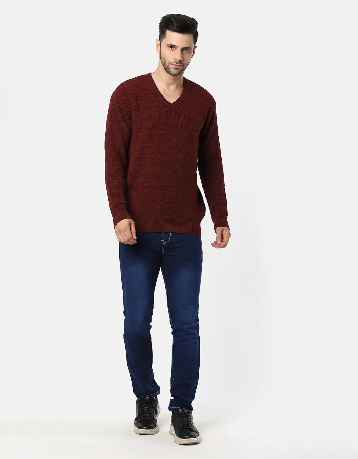 Knitted V-Neck Gents Pullover