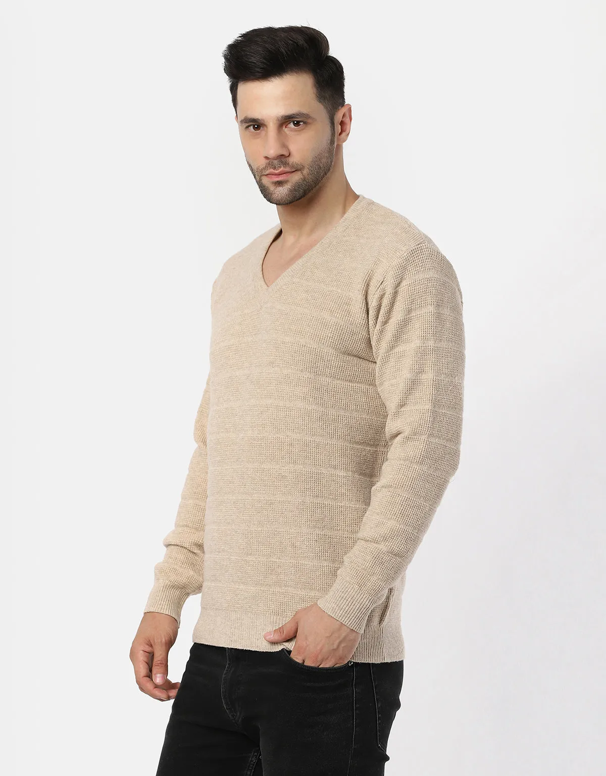 Knitted V-Neck Gents Pullover